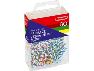 Spinacz GRAND kolorowe zebra 28mm 80szt.