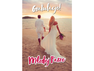 Kartka �lubna ARMIN STYLE FL-20 z efektem g��bi 3D "M�oda Para na pla�y"