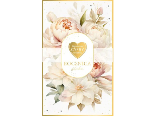 Kartka rocznica �lubu ARMIN STYLE LUX-181 z�ocona z wst��k� i kryszta�kami "Rocznica �lubu WYMIENNE CYFRY" 21x13cm