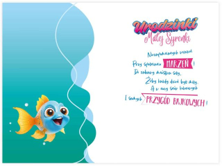 Kartka urodzinowa dla dziecka KZK B6 Nr 087, na 6 urodziny z Syrenk