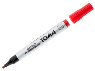 Markery permanentne TOMA ko�c�wka �ci�ta, czerwony