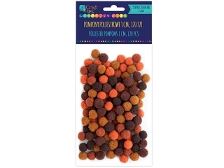 Pompony poliestrowe DPCRRAFT 1cm mix br�zowy 120szt.