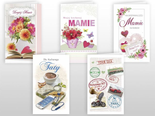 Kartki karnet DELTA WB1DM Dzie� matki , Dzie� ojca MIX