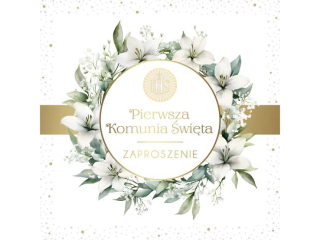 Zaproszenia na Komuni� �wi�t� ARMIN STYLE ZP-94 Bia�e Lilie 10szt.