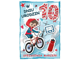 Kartka dla dzieci ARMIN STYLE GM-1097 10 urodziny chłopca 3D