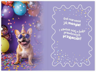 Kartka urodzinowa KZK B6 Zwierzaki nr.37 "Zwierze imprezowe"