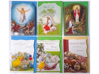 Kartki karnet PANORAMA B6 brokat Wielkanoc