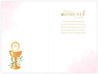 Kartka na Pierwsz� Komuni� B6 KZK 03 Karnet dla Dziewczynki