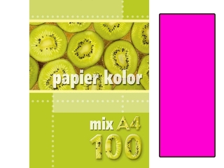 Papier ksero kolorowy A4 100k. KRESKA r�owy (fluo)