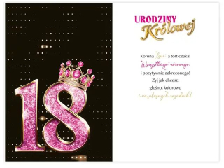 Kartka na 18 urodziny KZK nr15 "Urodziny Kr�lowej"