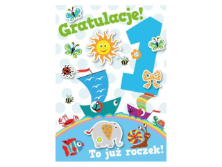 Kartka dla dzieci ARMIN STYLE GM-396 Urodzinowa na Roczek dla chłopca 3D