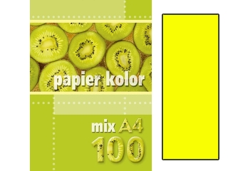 Papier ksero kolorowy A4 100k. KRESKA ��ty (fluo)