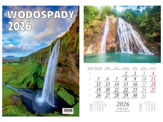 Kalendarz wieloplanszowy BESKIDY W01 13 zdjęciowy Wodospady 2026