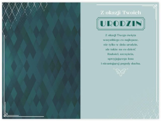 Kartka urodzinowa KZK B6 M�ska nr36 „Z okazji Twoich urodzin”