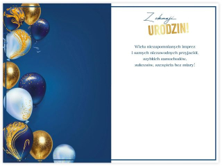 Kartka urodzinowa KZK B6 M�ska nr35 „Najlepszego Mistrzu”