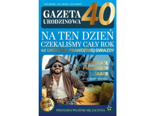Kartka urodzinowa ARMIN STYLE AS-46 Z�ocona "40-tka gazeta urodzinowa" dla faceta