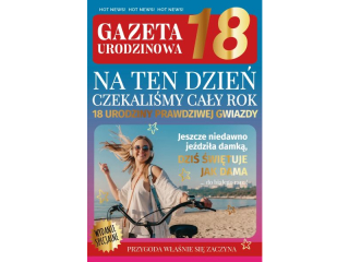 Kartka na 18 urodziny ARMIN STYLE AS-41 zocona "Gazeta Urodzinowa - dla dziewczyny"