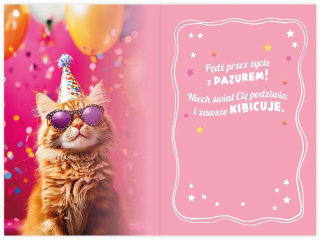 Kartka urodzinowa KZK B6 Zwierzaki nr.39 "Poka� pazurki"