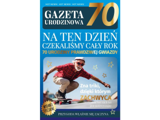 Kartka urodzinowa ARMIN STYLE AS-52 Zocona "70-tka gazeta urodzinowa" dla faceta