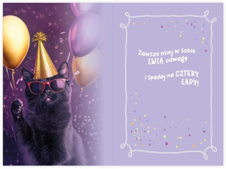 Kartka urodzinowa KZK B6 Zwierzaki nr.40 "Prawdziwy kocur"