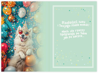 Kartka urodzinowa KZK B6 Zwierzaki nr.41 "W�sz� dobr� zabaw�"