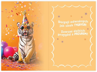 Kartka urodzinowa KZK B6 Zwierzaki nr.42 "Twoje �wi�to tygrysie"