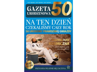 Kartka urodzinowa ARMIN STYLE AS-48 Zocona "50-tka gazeta urodzinowa" dla faceta