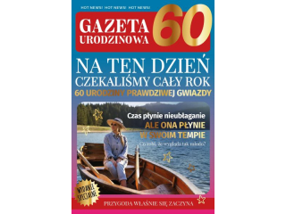 Kartka urodzinowa ARMIN STYLE AS-49 Zocona "60-tka gazeta urodzinowa" dla kobiety