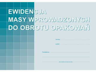 Druk- Ewidencja masy wprowadzonych do obrotu opakowań A4