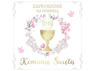 Zaproszenia na Komuni� �wi�t� ARMIN STYLE ZP-97 dla dziewczynki 10szt.