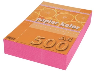 Papier ksero kolorowy A4 500k. KRESKA r�owy