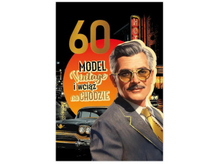 Kartka urodzinowa KZK B6 M�ska w stylu retro, cyfry nr32 „60 - model vintage”