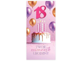 Kartka na osiemnastk KZK nr.17 zocona z elementami 3D