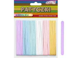 Patyczki PK-4901 mix 6 kolor�w, op. 60szt., rozm. 114x10x2mm