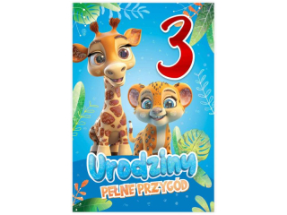 Kartka urodzinowa dla dziecka KZK B6 Nr 072, na 3 urodziny z yraf