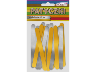 Patyczki PK-2199 mix 2 kolorów - złote i srebrne mat. op.40 szt. rozm.114x10x2 mm