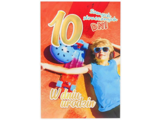 Kartka urodzinowa dla dziecka KZK B6 Nr 038, na 10 urodziny z Chopcem