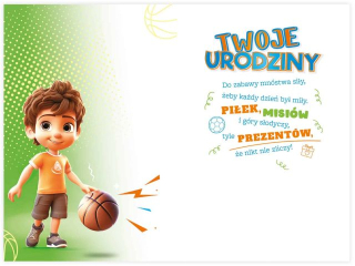 Kartka urodzinowa dla dziecka KZK B6 Nr 081, na 5 urodziny z Pikarzem