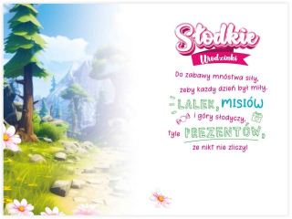 Kartka urodzinowa dla dziecka KZK B6 Nr 080, na 4 urodziny z Jelonkiem