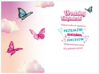 Kartka urodzinowa dla dziecka KZK B6 Nr 083, na 5 urodziny z Ksiniczk