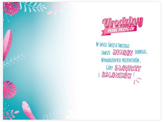 Kartka urodzinowa dla dziecka KZK B6 Nr 079, na 4 urodziny z yrafk