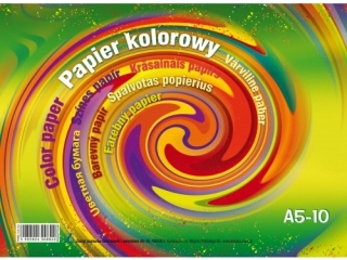 Zeszyt papierów kolorowych A5 10k. KRESKA z połyskiem