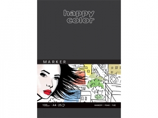 Blok do marker�w, Art., 100 g , A4, 25 ark, Happy Color
