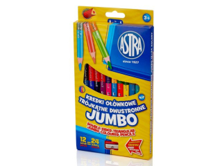 Kredki o��wkowe jumbo ASTRA - 12=24 kolory z temper�wk�  SUPER-HURT