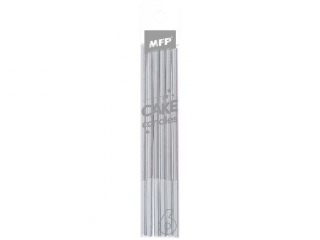 Świeczki do tortu MFP 6 szt. 14cm srebrne