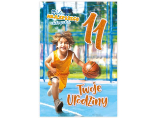 Kartka urodzinowa dla dziecka KZK B6 Nr 042, na 11 urodziny dla Ch�opca