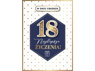 Kartka na 18 urodziny ARMIN STYLE GM-1213 granatowa elegancja