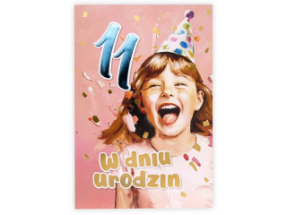 Kartka urodzinowa dla dziecka KZK B6 Nr 043, na 11 urodziny dla Dziewczynki