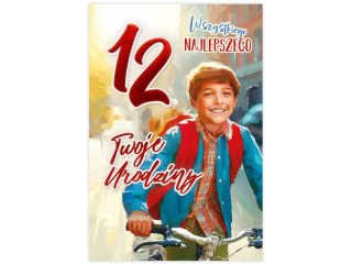 Kartka urodzinowa dla dziecka KZK B6 Nr 045, na 12 urodziny dla Ch�opca