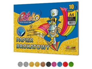 Papier brokatowy samoprzylepny A4 10k. PASTELLO